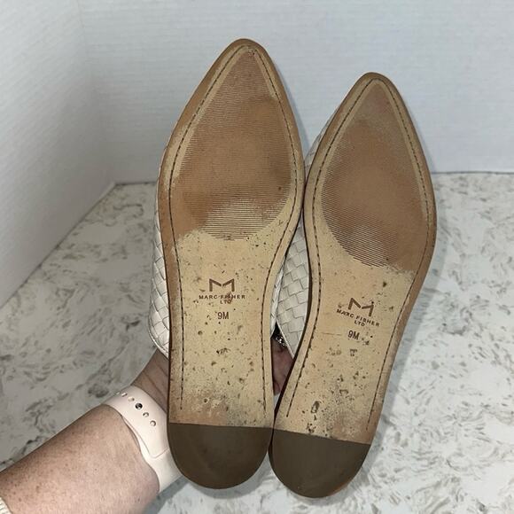 MARC FISHER LTD Garren Pointed Toe Mule Ivory Leather - Picture 9 of 15